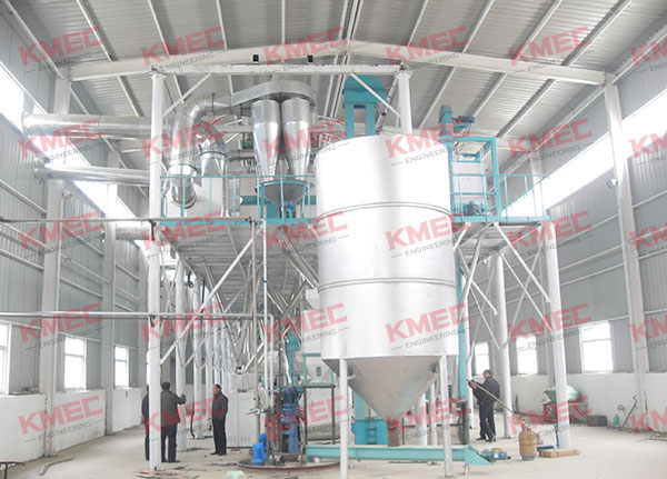 whole view of the 100tpd corn flour milling workshop