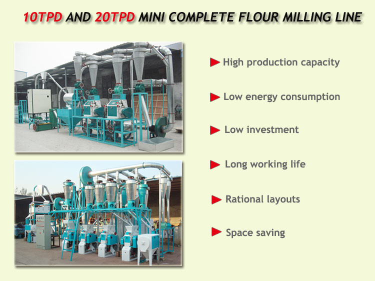 small complete function flour milling line